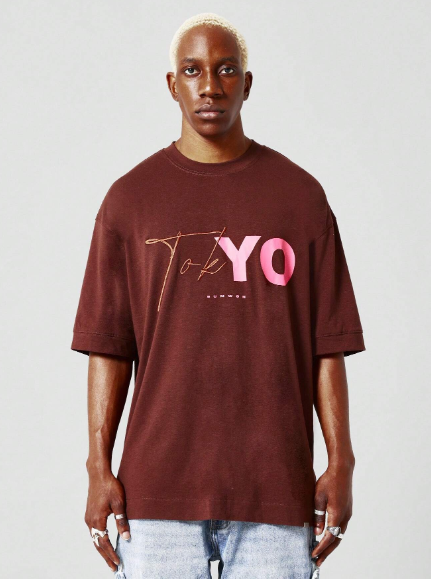 SUMWON Overszied Fit Tee With Tokyo Graphic Print
