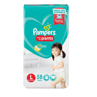 Pampers Baby Dry Diaper Pants Large 58's
