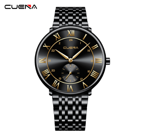 CUENA Men's Watch Original Brand Simple Fashion Sports Stainless Steel Waterproof 6005 06