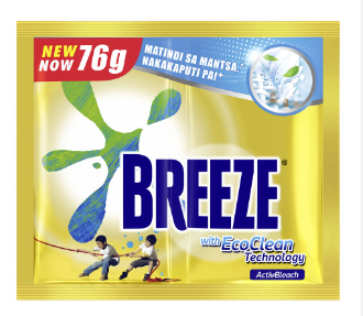 Breeze Powder Detergent Active Bleach with Power care Technology 76G Sachet 6x