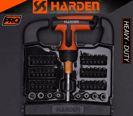 Harden 551046 46 Pcs Ratchet Screwdriver & Bits Set (Professional) Multi Tool Cr-V Screw Driver Bit