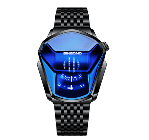 BINBOND Original Locomotive Unique Stainless Luxury Waterproof Gold Swiss Touch Watch For Men Trendy Watch Style Concept Watch M3