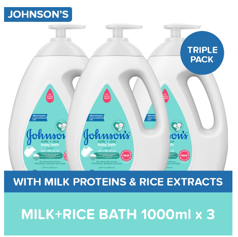 Johnson's Milk+Rice Bath 1000ml x 3