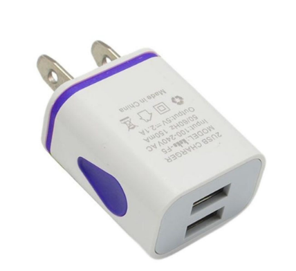 2A Quick Charging Dual USB Ports LED Poratble Universal Phone Home Office Charger US Plug