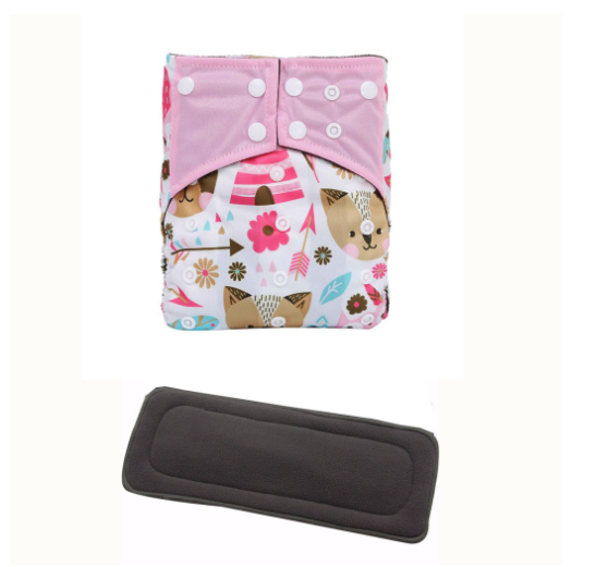 Cloth Diaper 1 Set With Bamboo Charcoal Inserts In Stocks D11