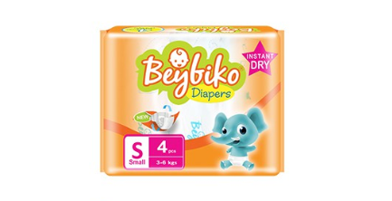 Beybiko Diapers Small (3-6 Kg) - Travel Pack - Taped Diapers  4's
