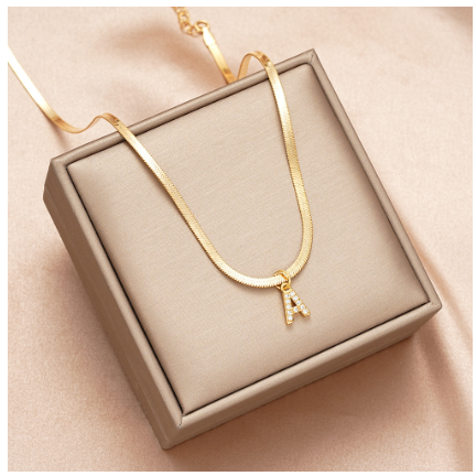 Luxury 18K Gold A-Z Initial Letter Necklace for Women Stainless Steel Snake Zircon Pendant Choker Accessories Jewelry A