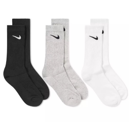 NK CREW CUSHIONED DOUBLE SWOOSH’S plain socks Elite Drifit high socks