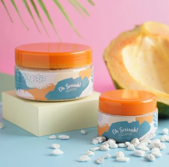 Oh Scrrrub Pineapple & Papaya Exfoliating Cream Apricot Body , Underarm and Butt Scrub 100ml