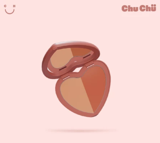 Chu Chu Beauty Heart Blush Duo in Darling Baby