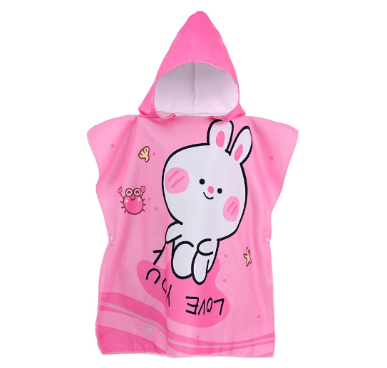 Children Bath Towel Cartoon Printed Baby Can Wear Hooded Bathrobe Beach Swimming Windproof Quick-Drying Cloak Kids Beach Towels T19