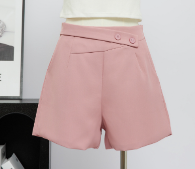 Lovito Women Button Shorts LNA21089 Pink