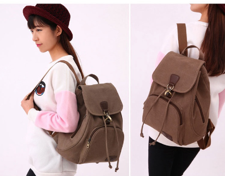Women Canvas Backpack Female Vintage Pure Cotton Travel Bag Fashion Laptop School Bags