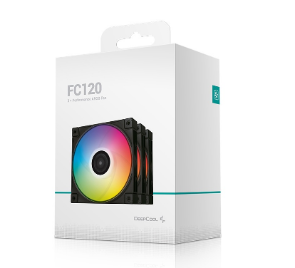 Deepcool FC120 3 in 1 RGB Silent Operation Up to 1800 RPM Fan Speed PWM Cooling Fan White or Black