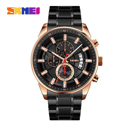 SKMEI Fashion Sports Quartz Watch Men 9285 ROSEGOLD BLACK