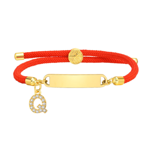 Vnox Custom Initial Letter Name Baby Bracelet Personalized Newborn Child Birth Gift Red Thread Rope Bracelet Adjustable Handchain Q