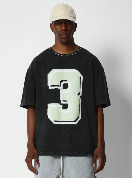 SUMWON Oversized Fit Tee With Number Graphic Print