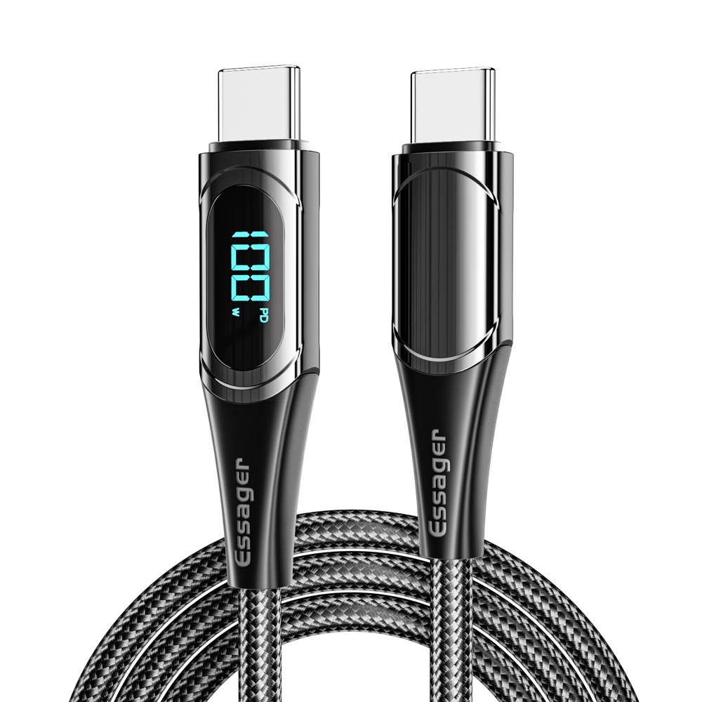 Essager 100W/5A USB Type C to USB C Cable PD Fast Charging Charger Wire Cord for MBook Xiaomi Samsung