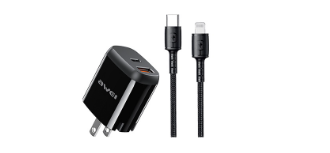 Awei PD3 Fast Charger And Data Cable QC 3.0/ PD 20W Type C to Light-ning Quick Charging Cord