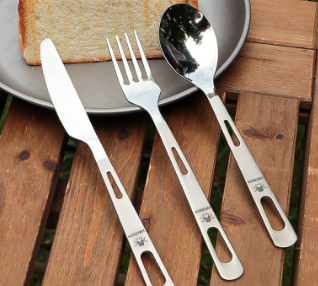 3pcs Camping Titanium Knife Tableware Picnic Utensils Spoon Fork Outdoor Kitchen Travel Cooking Set