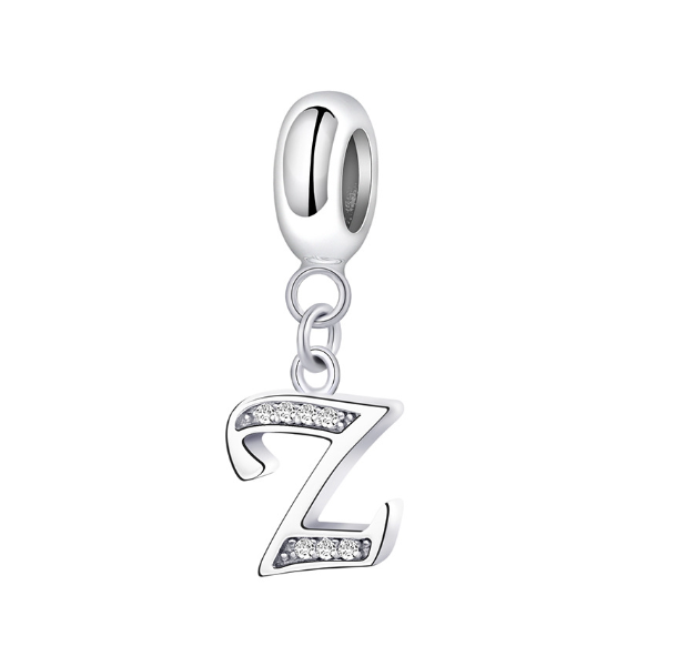 Pandora Letter Charm 925 Silver 26 Letters Diamond Charms Bracelet Pendant Z