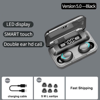 F9-5C TWS 5.0 Wireless Headphones Bass Stereo In-Ear Bluetooth Headphones Earbuds Headphones with Mic Charging Case