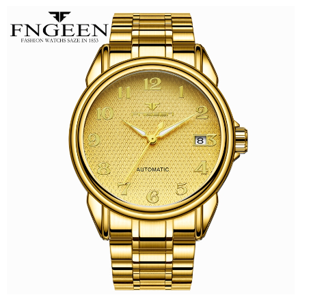 FNGEEN 6608 Men's Automatic Mechanical Watch GOLD