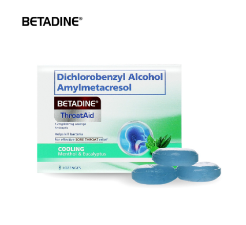 Betadine® ThroatAid Lozenges Menthol & Eucalyptus 8's
