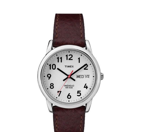 Timex Easy Reader Brown Leather Analog Quartz Watch For Men T20041 STYLE