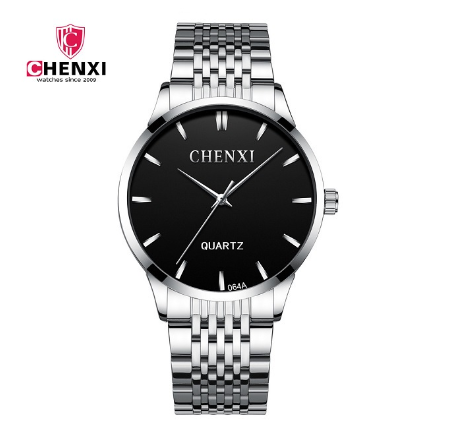 CHENXI Famous Brand Original Brand Stainless Steel Quartz Watch Men's Business Analog Watch Silver Strap 2 Color Dial Watch M5