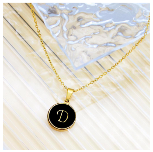 GnG Jewelry Letter A-Z Pendant Black Letter Cursive Design Stainless Steel Necklace For Fashion D