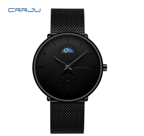 CRRJU Men's Watch Stainless Steel Casual Business Sports Quartz Waterproof 2162 XM No Box M016