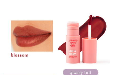 Happy Skin Kiss & Bloom Glossy Tint in Blossom