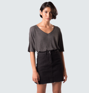 Mantou Cae Raw Hem Mini Skirt