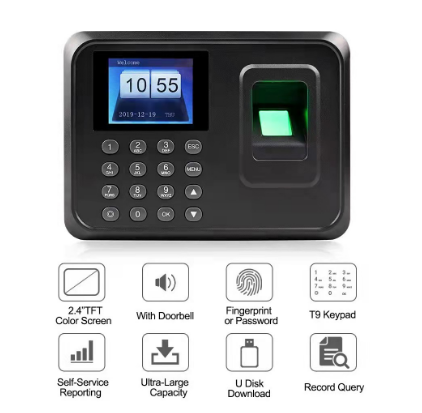 HOB A6 Digital Biometric Fingerprint / Password Attendance Check Time Clock Recorder