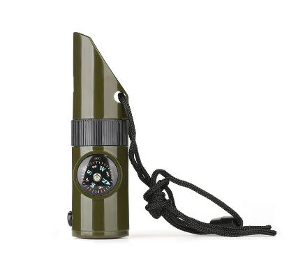 Outdoor Survival Whistle Pocket Multifunction Tool EDC Gadget High Frequency Whistle With Compass Thermometer Camping Equipment