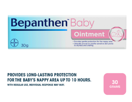 BEPANTHEN Baby Ointment - Soothes, Cares, and Protects Baby's Nappy Area 30g