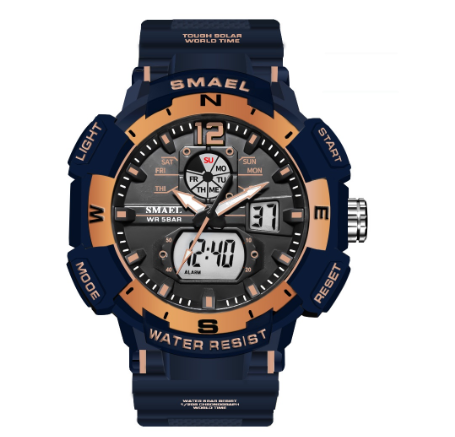 Smael 8045 Men's Watch Outdoor Sports Quartz Digital Waterproof Rubber Clock 010