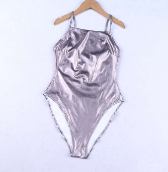 Swimsuit for women Small discounts Stylish sexy ladies hot silver slim one-piece triangle swimsuit summer sun protection resort swimwear