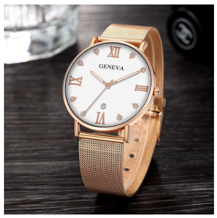 Original GENEVA Luxury Diamond Stainless Steel Waterproof Quartz Fashion Watch for men's Women's 1