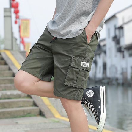 Men 5 Pocket Denim Cargo Shorts