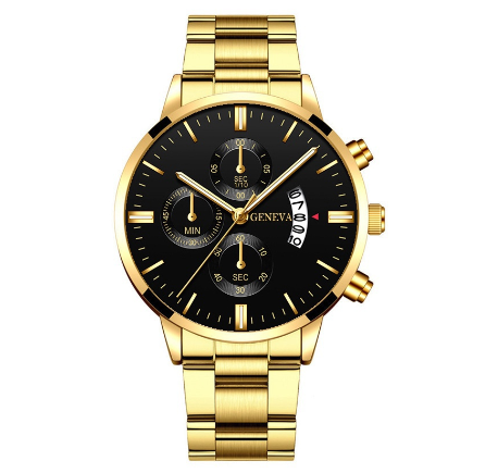 Original Luxury Fashion Men's Stainless Steel Watch Calendar Quartz Business Casual Men's Watch 02