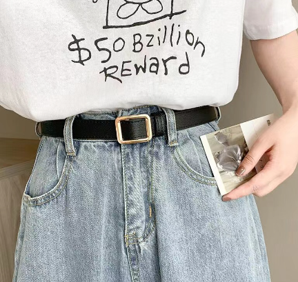 Vintage Metal Boho Leather Round Buckle Waist Belt Korean Fashion Student Belts