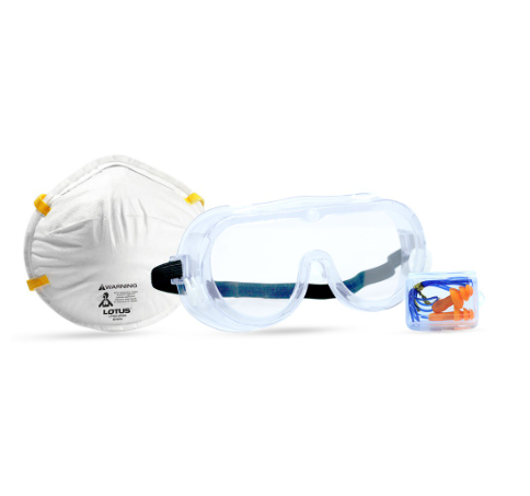 Lotus Project Safety KIT (Goggles, Corded Earplug, KN95 Mask)