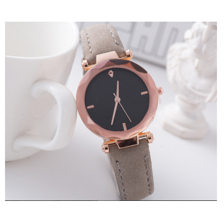 new quartz watch fashion temperament student gift European simple diamond frosted leather wristwatch F4