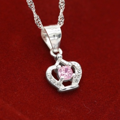 SILVER 925 Italy Silver Pendant Necklace Women Classy Long Chain