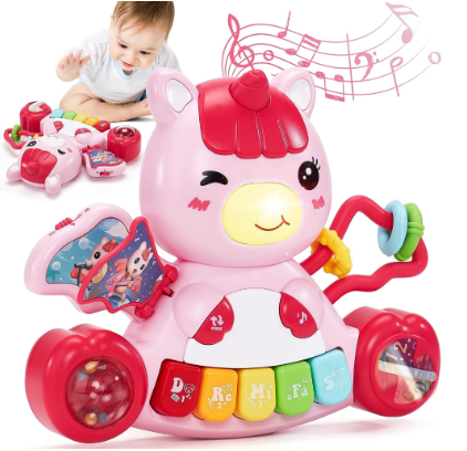 IBliver Baby Toys 6 Months Plus, Musical Unicorn Baby Piano Toys 6 12 18 Months Interactive Early Learning Toys for 1 Year Old Girls