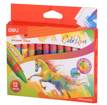 Deli C20900 ColoRun Wax crayon 12 Colors