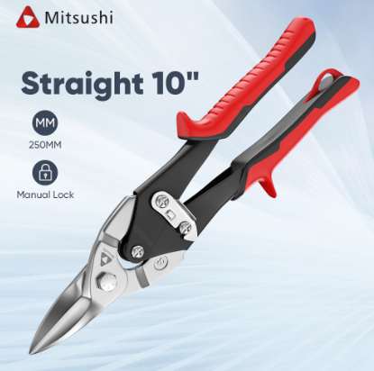 Mitsushi 10 Inches 250mm Metal Sheet Cutter Aviation Snip Scissors