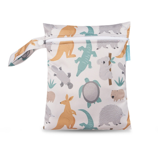 18x25cm Baby Diaper Bag Cartoon Print Wet Dry Bags Nappy Zipper Handbag Stroller Carry Pack Travel Outdoor Wet Diaper Storage Bags s18